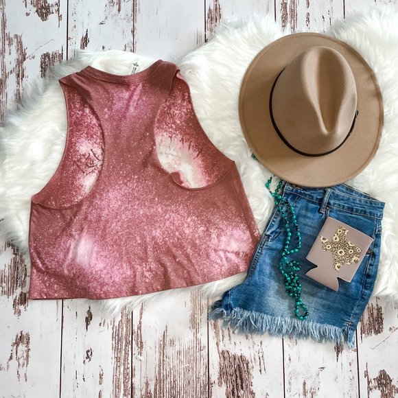 Ladies western graphic crop top tank - Picture 2 of 2